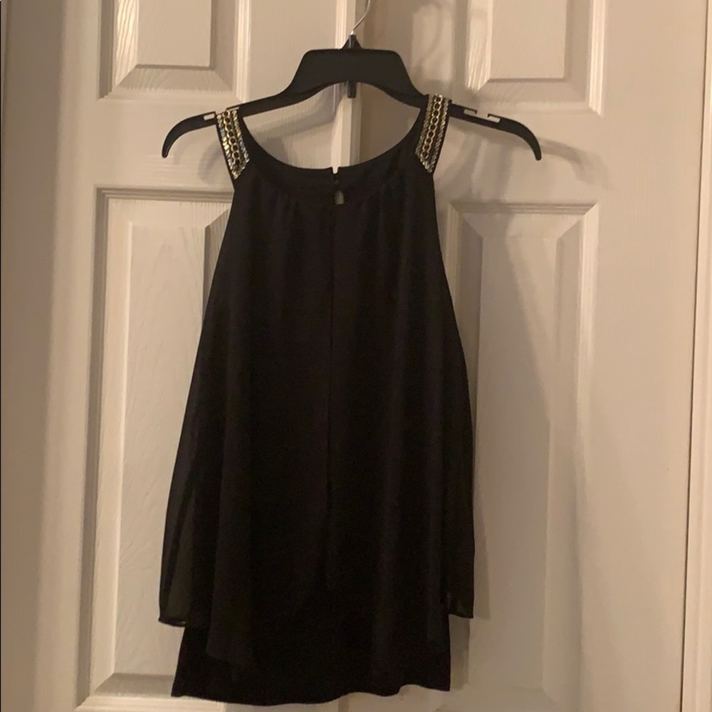 NWT- Black sheer/lined blouse